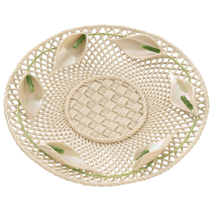 Basketware Lily Basket by Belleek Pottery (Ireland)-1