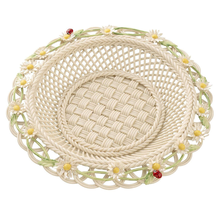 Basketware Daisy Chain Basket by Belleek Pottery (Ireland)-1