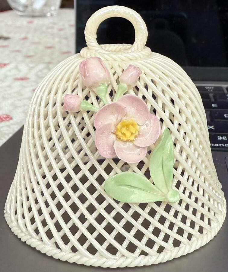 Basketware Bell by Belleek Pottery (Ireland)-1