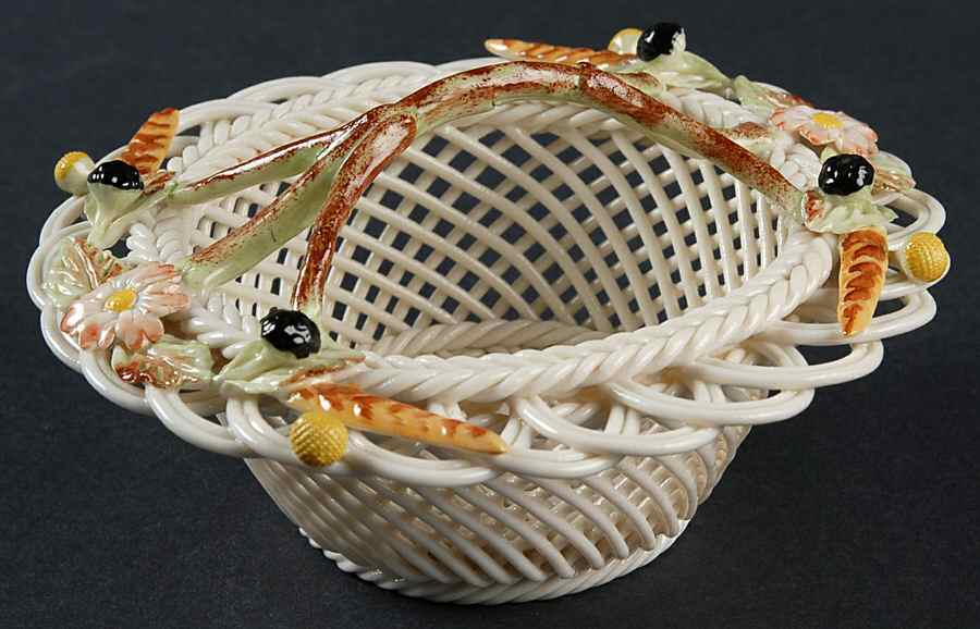 Basketware Harvest Basket by Belleek Pottery (Ireland)-1