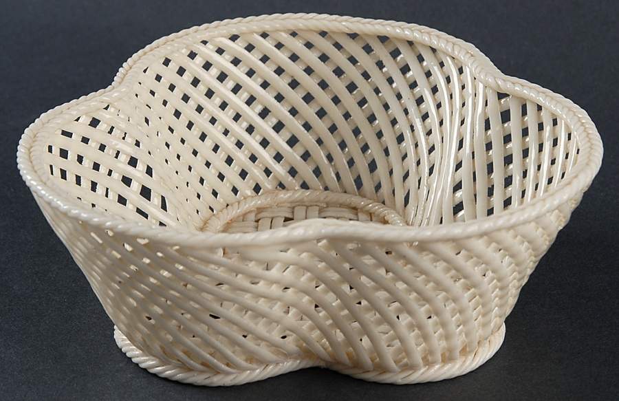 Basketware Small Shamrock Basket by Belleek Pottery (Ireland)-1