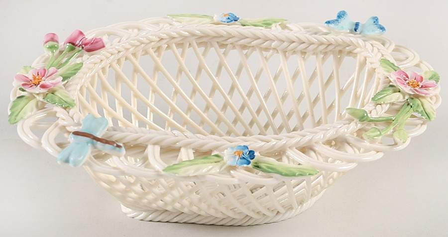 Basketware Wild Briar Basket by Belleek Pottery (Ireland)-1