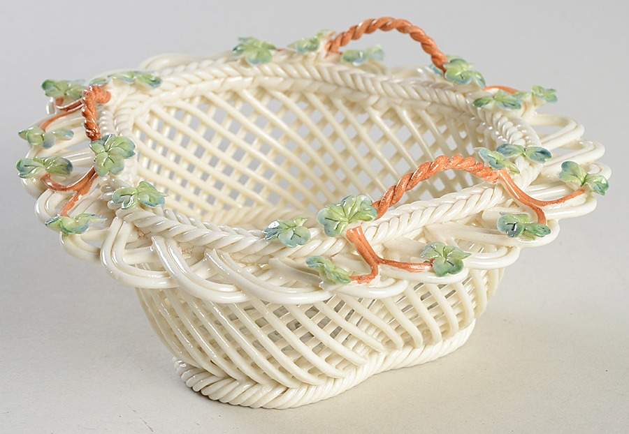 Basketware St Patrick's Day Basket by Belleek Pottery (Ireland)-1