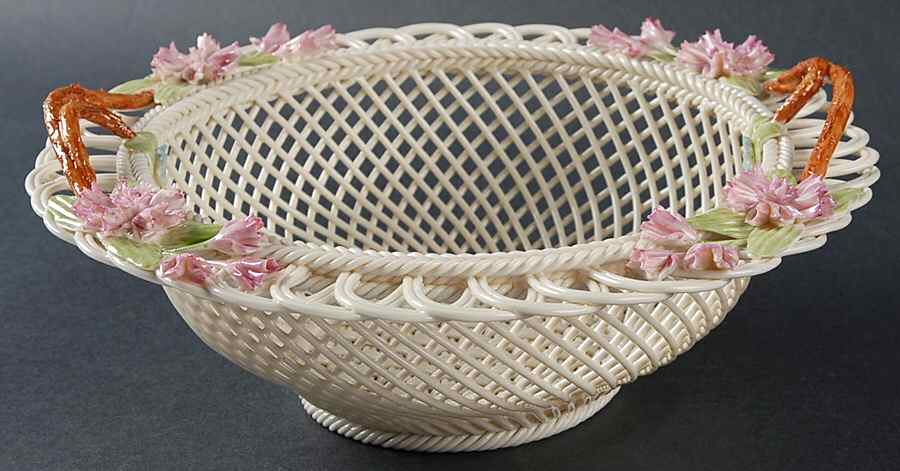 Basketware Wedding Bouquet Basket by Belleek Pottery (Ireland)-1