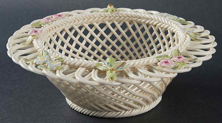 Basketware Woodland Basket by Belleek Pottery (Ireland)-1