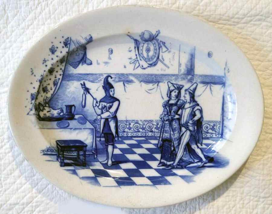 Medieval Blue (Smooth) 12" Oval Serving Platter by Brownfield-1