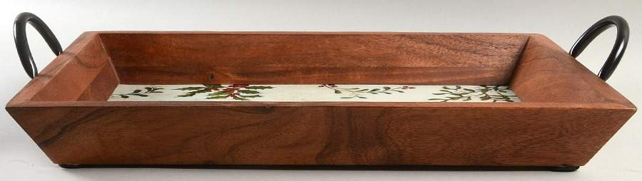 Winter Forest Wood Rectangular Handled Tray by Better Homes and Gardens-1