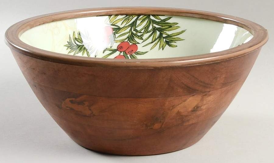 Winter Forest 11" Large Wood Salad Serving Bowl by Better Homes and Gardens-1