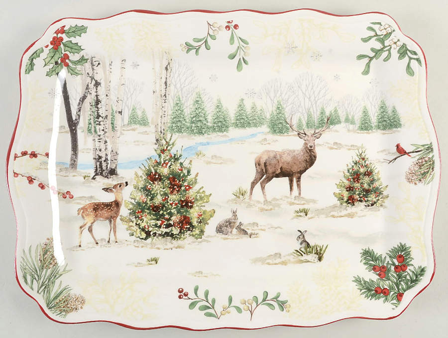 Winter Forest 19" Rectangular Serving Platter by Better Homes and Gardens-1