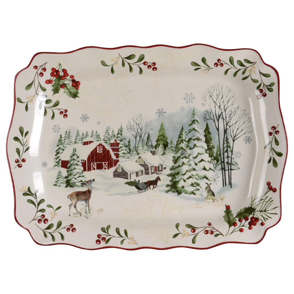Winter Forest 19" Rectangular Serving Platter by Better Homes and Gardens-1