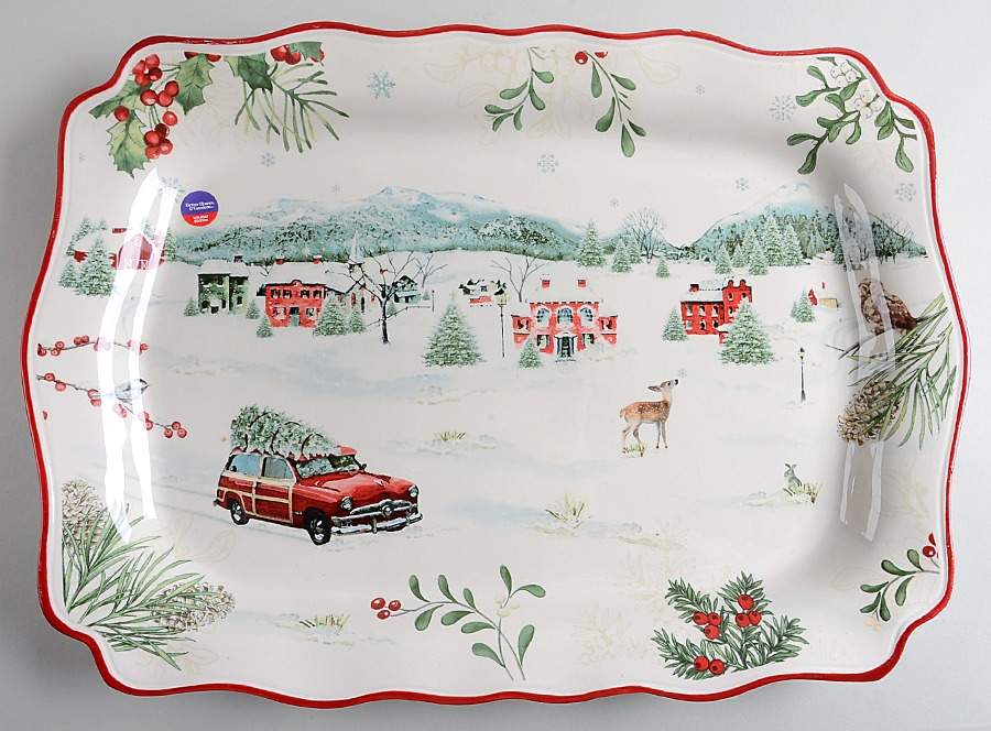 Winter Forest 19" Rectangular Serving Platter by Better Homes and Gardens-1