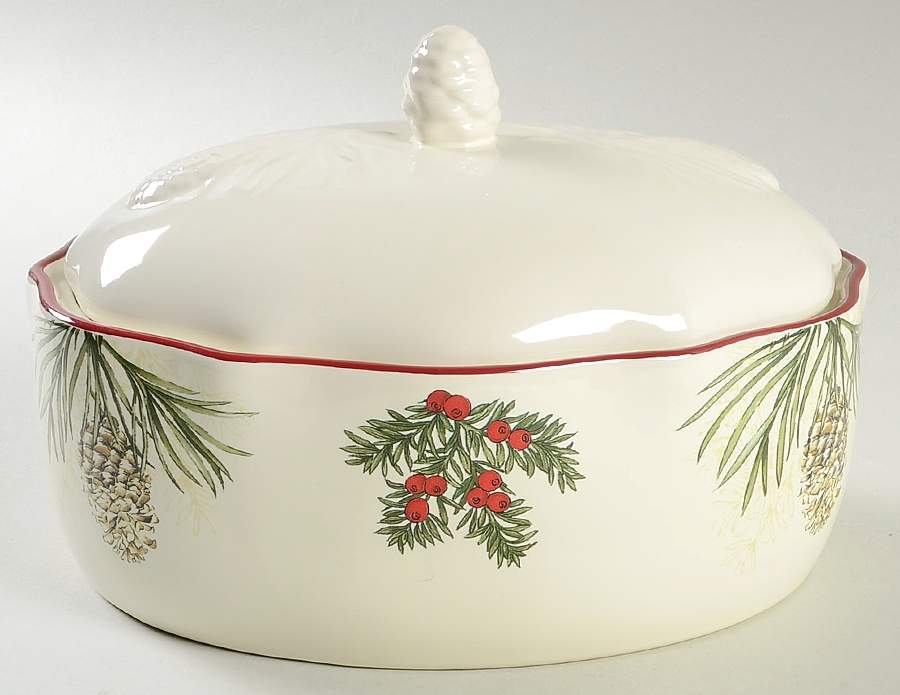Winter Forest 2 Quart Oval Covered Casserole by Better Homes and Gardens-1