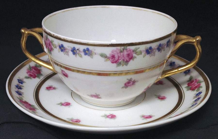 BER624 Footed Bouillon Cup & Saucer by Bernardaud-1