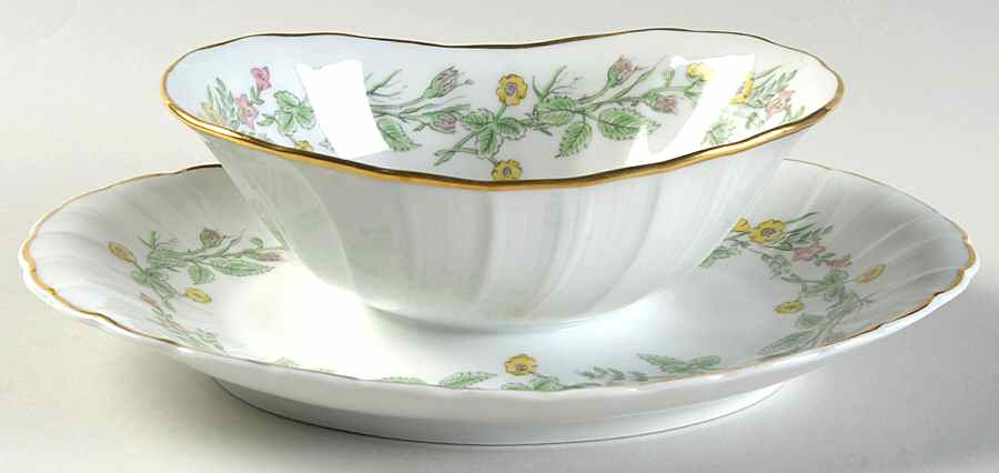 Meudon Gravy Boat with Attached Underplate by Bernardaud-1