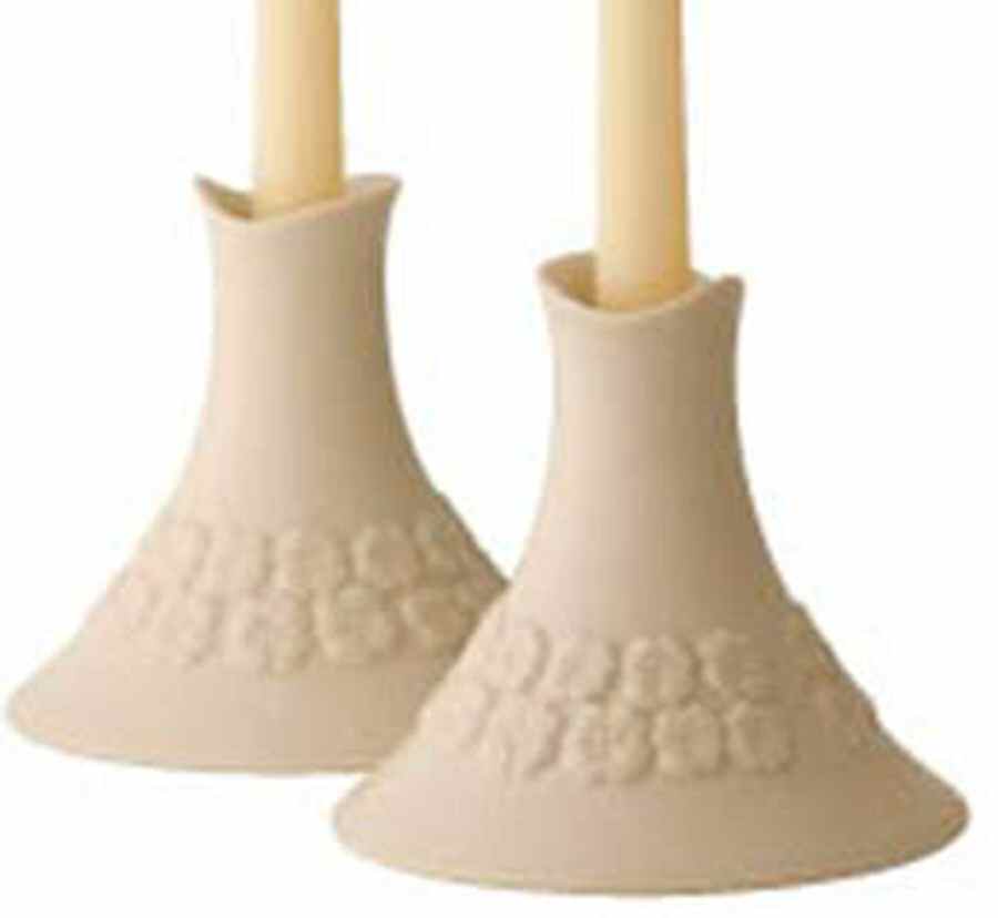 Fleur Single Light Candlestick by Belleek Pottery (Ireland)-1
