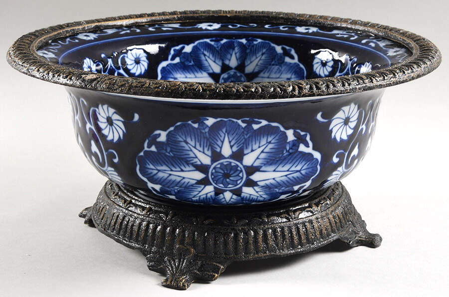 Asian Garden Metal Pedestal for 12" Round Bowl by Bombay-1
