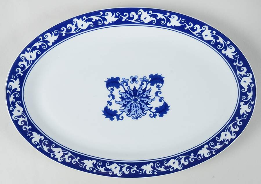 Asian Garden 14" Oval Serving Platter by Bombay-1