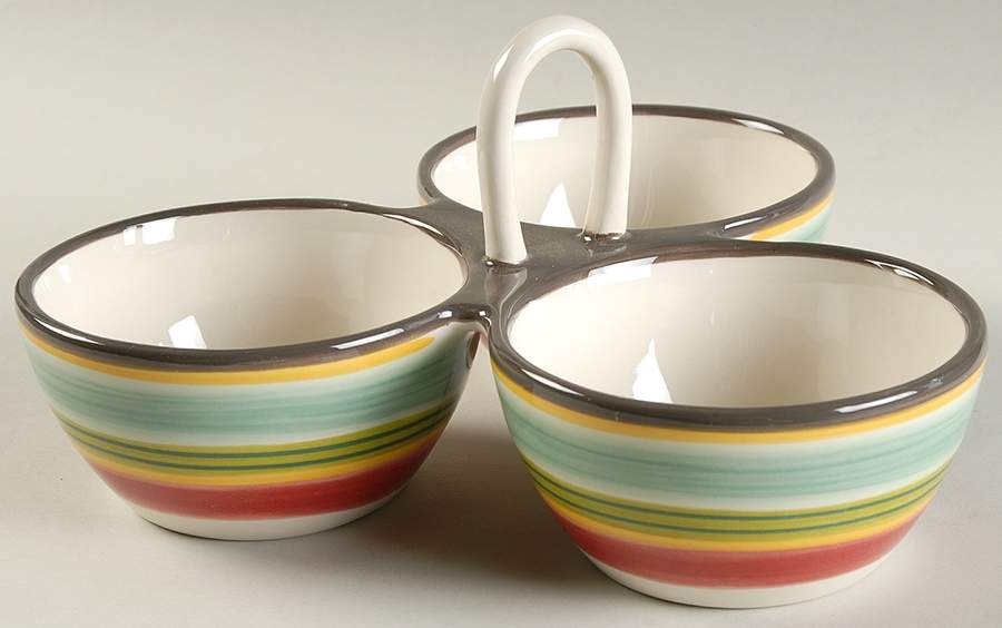 Santa Fe 3 Part Condiment Server W/Center Handle by Bobby Flay-1