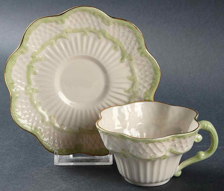 Erne Flat Cup & Saucer Set by Belleek Pottery (Ireland)-1