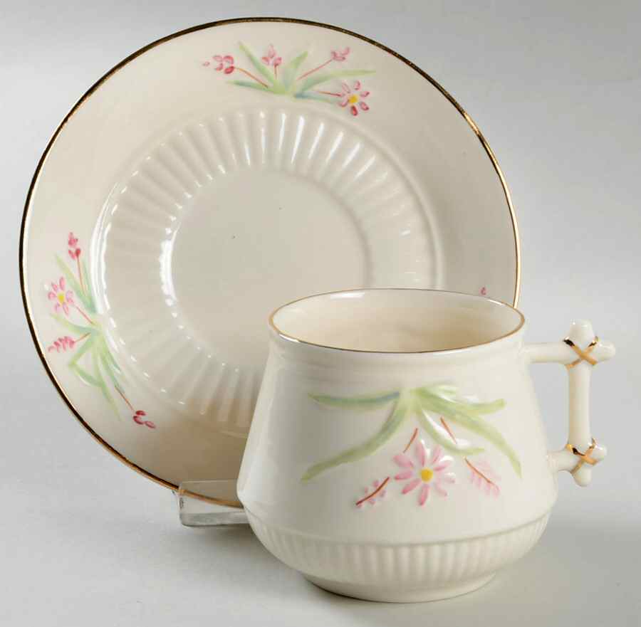 Finner Flat Cup & Saucer Set by Belleek Pottery (Ireland)-1