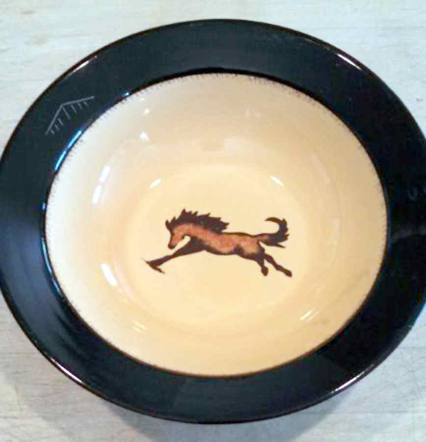 Brushwerks Horse Large Rim Soup Bowl by Big Sky Carvers-1