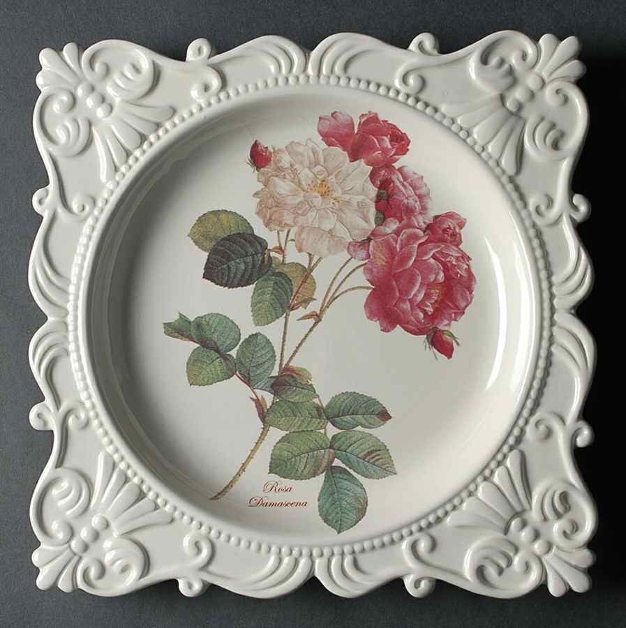 Redoute Rose (Embossed) Luncheon Plate by Baum Brothers-1