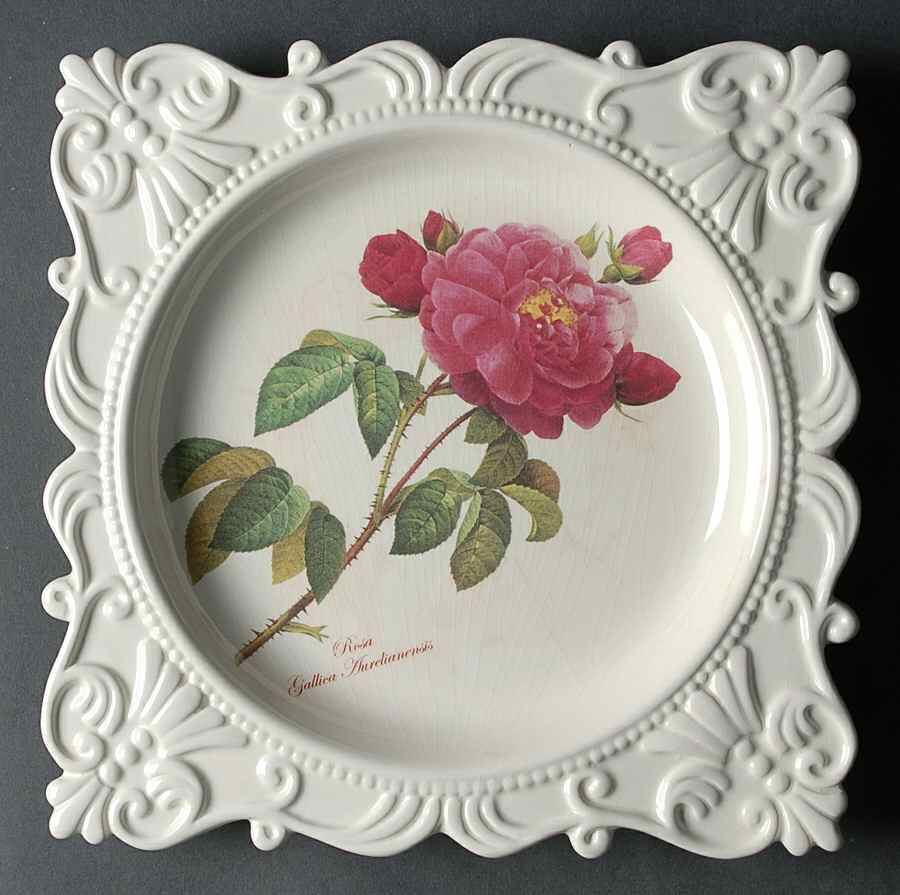 Redoute Rose (Embossed) Luncheon Plate by Baum Brothers-1