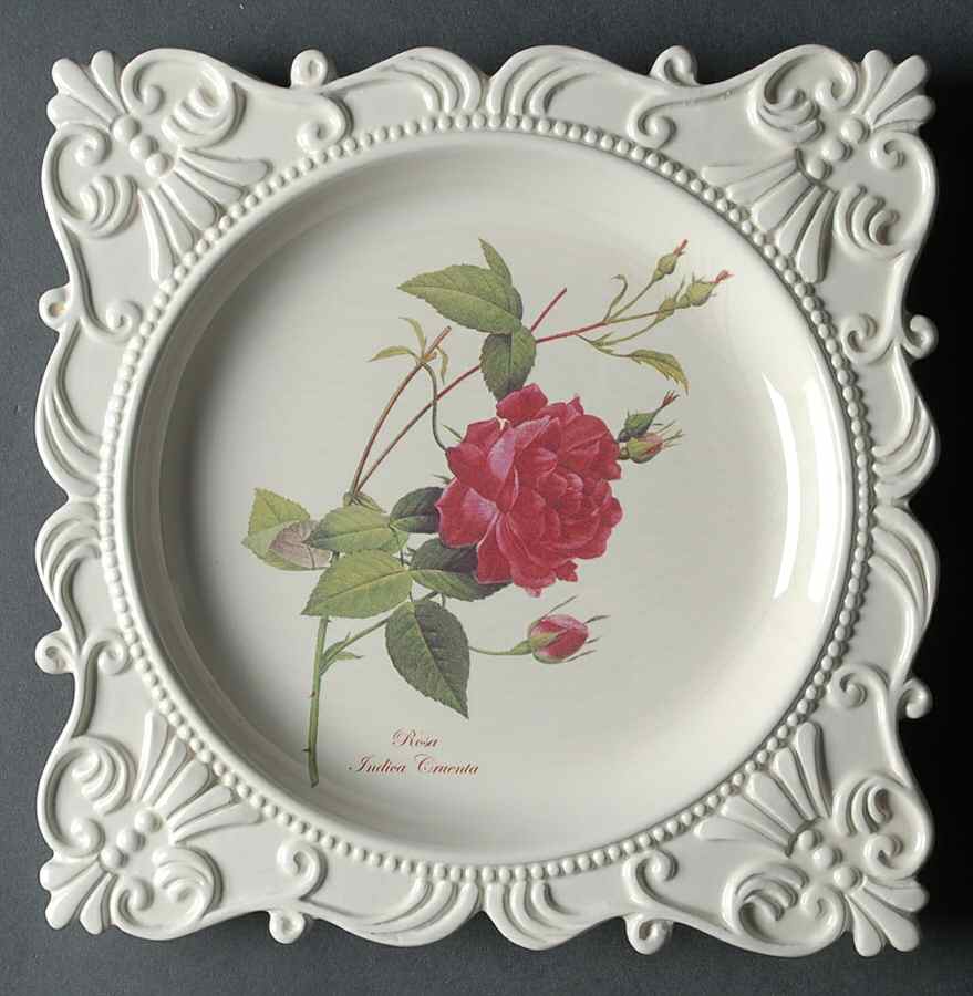 Redoute Rose (Embossed) Luncheon Plate by Baum Brothers-1