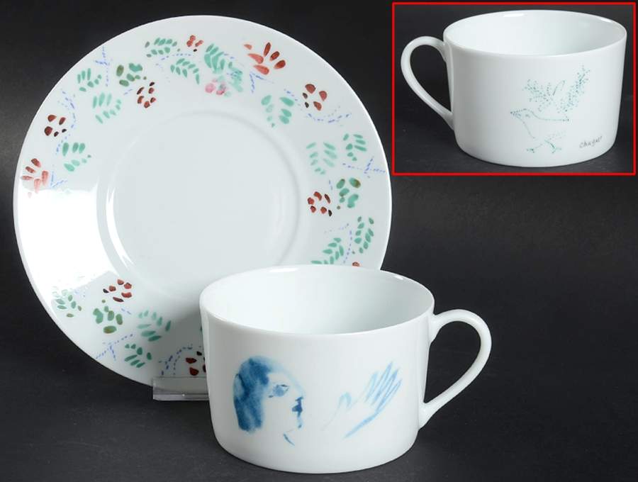 Collection Marc Chagall Breakfast Cup & Saucer Set by Bernardaud-1