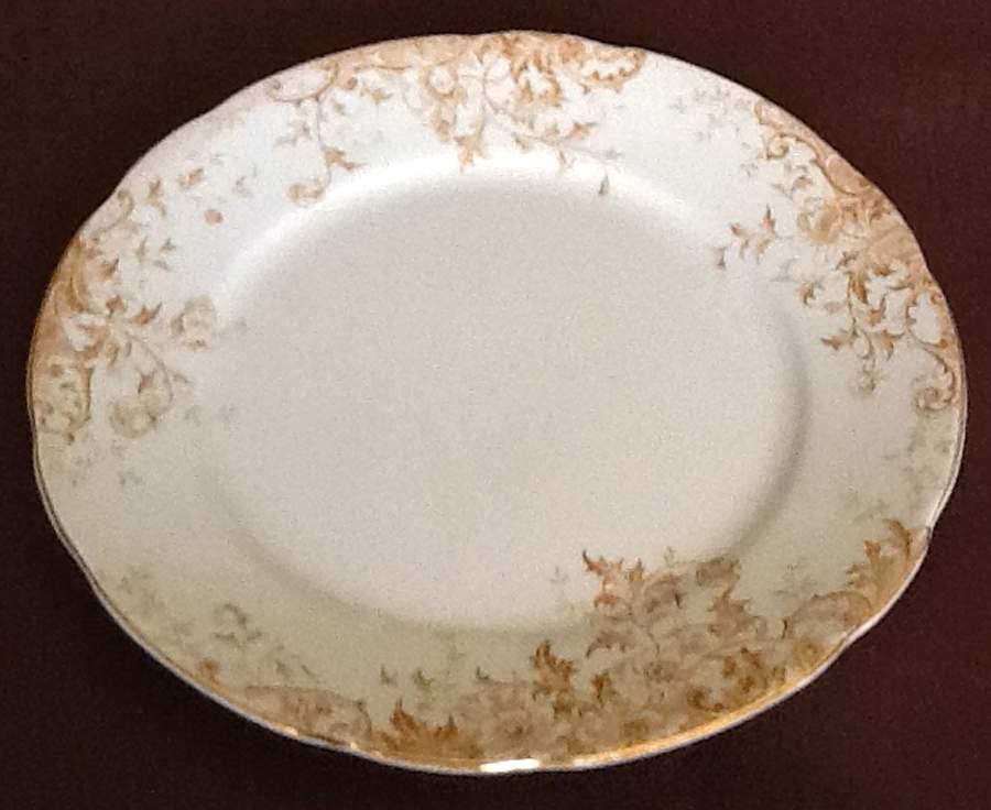 Windflower Brown 14" Oval Serving Platter by Burgess & Leigh-1