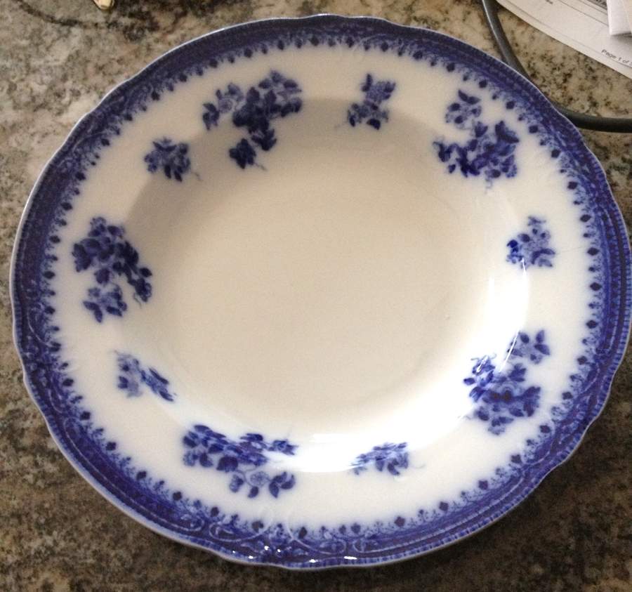 Florida (Flow Blue) Rim Soup Bowl by Burgess & Leigh-1