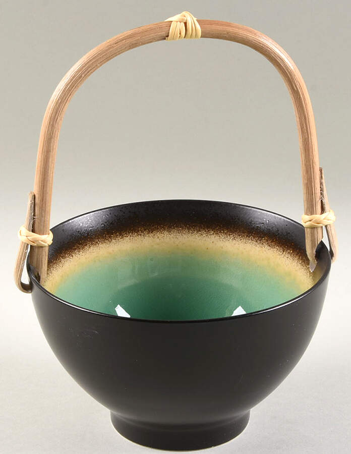 Galaxy Coupe Jade 7''-7 1/4'' Basket W/Bamboo Handle HC by Baum Brothers-1