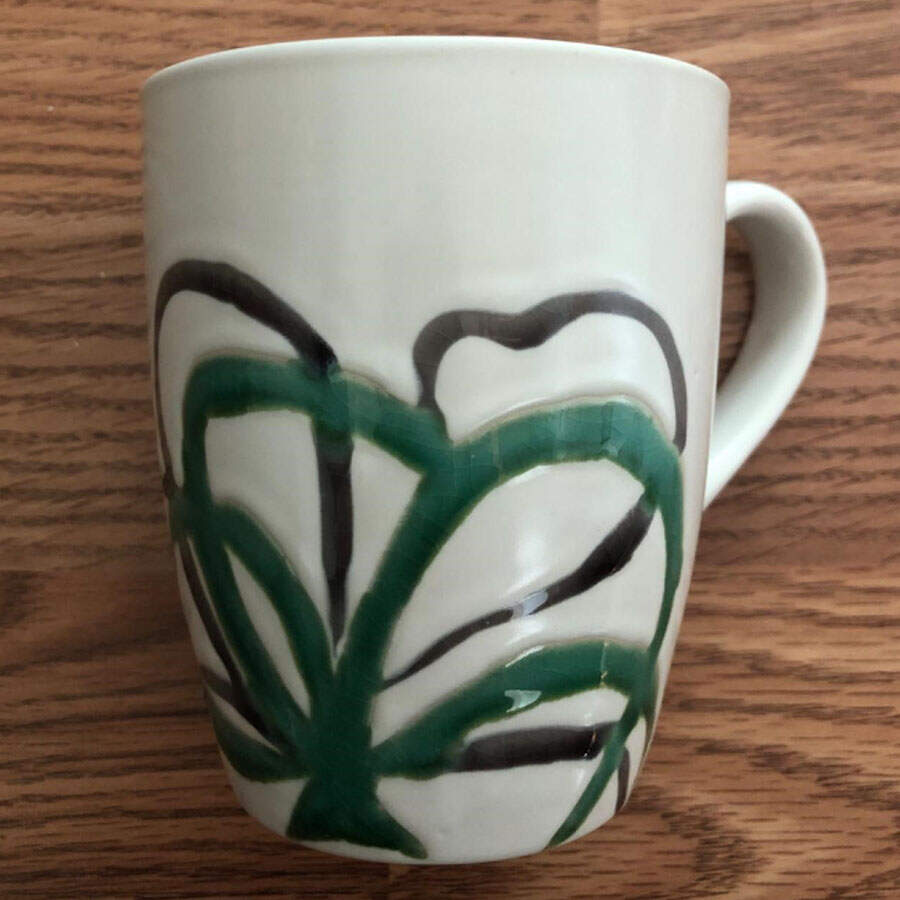 Zen Garden Green (Green & Grey Flower) Mug by Baum Brothers-1