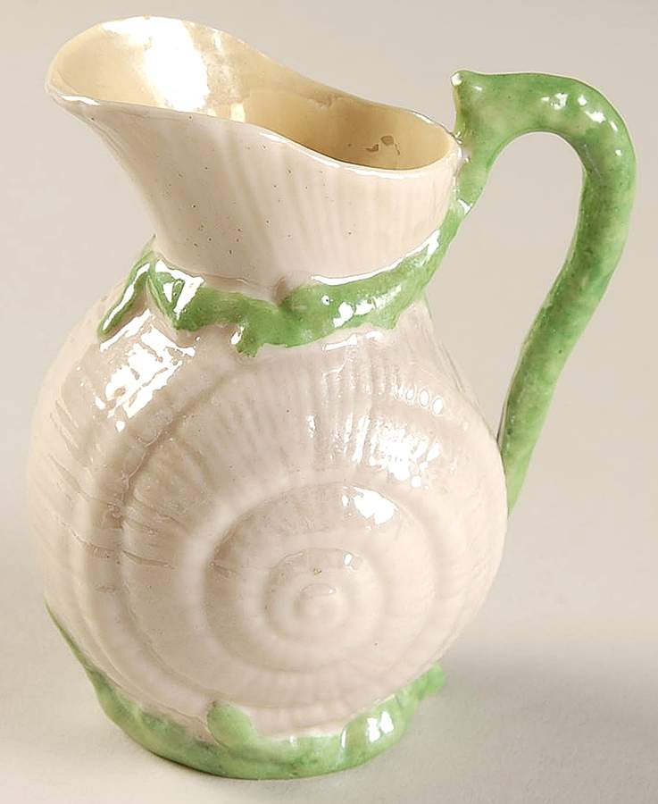 Toy Shell Green Creamer by Belleek Pottery (Ireland)-1