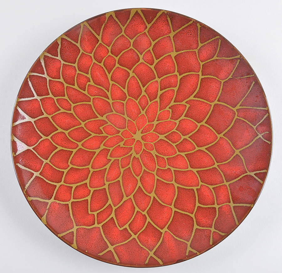 Dahlia Red Dinner Plate by Baum Brothers-1