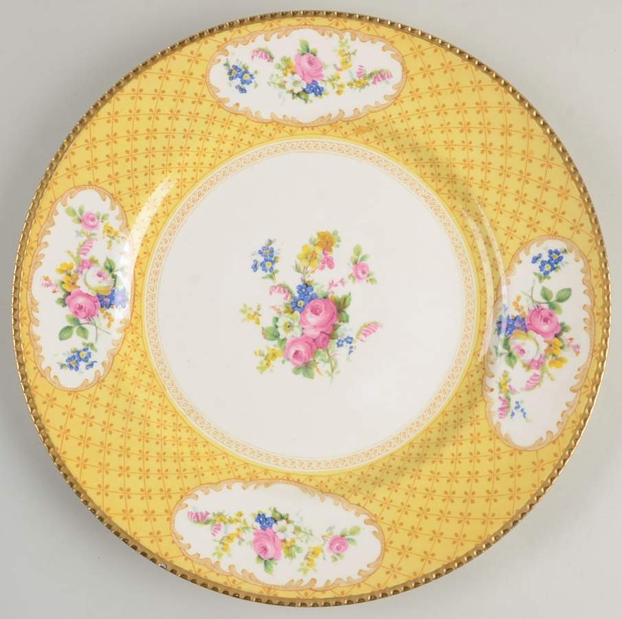 Empire Yellow (Flowers) Dinner Plate by Booths-1
