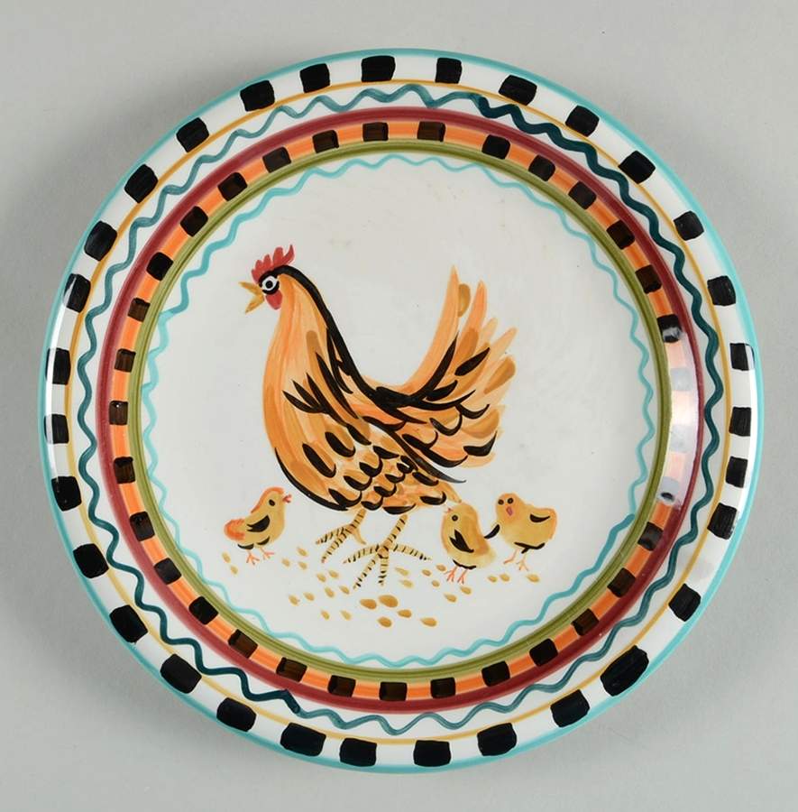 Rooster Salad Plate by Bob Mackie-1