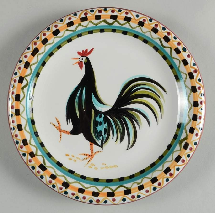Rooster Salad Plate by Bob Mackie-1