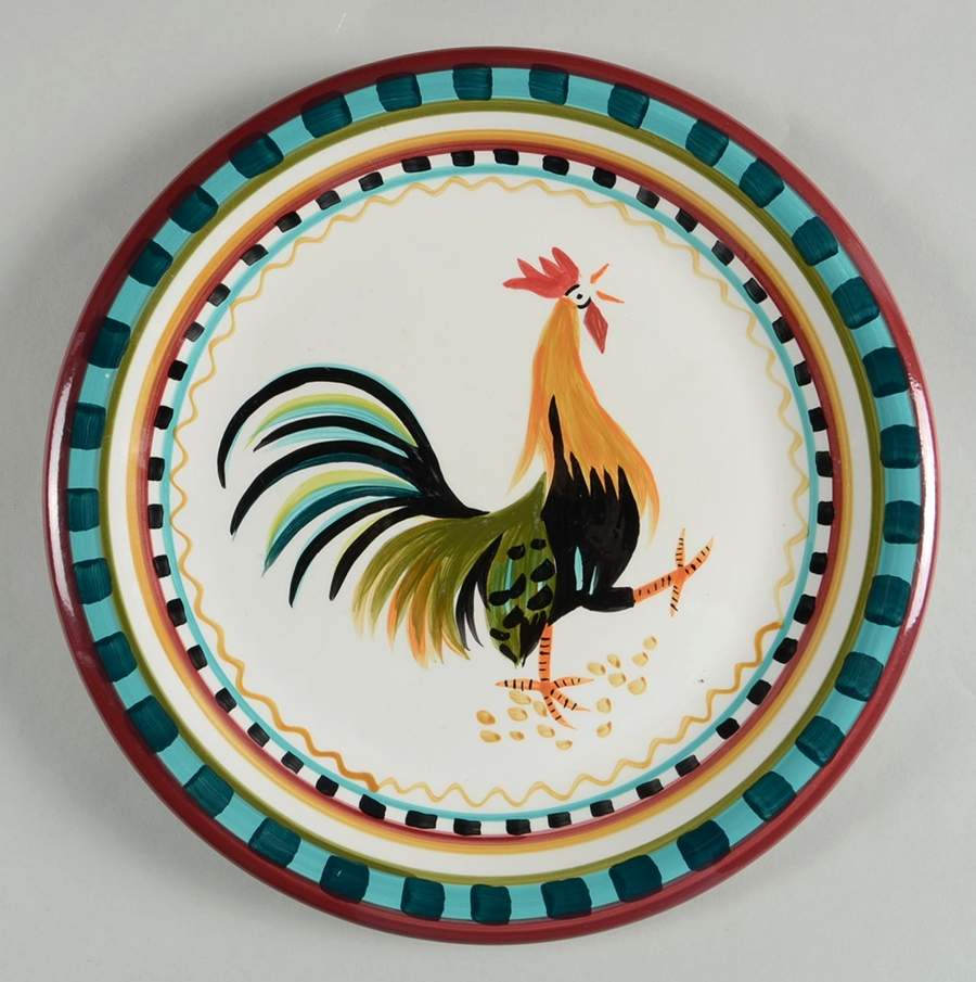 Rooster Dinner Plate by Bob Mackie-1