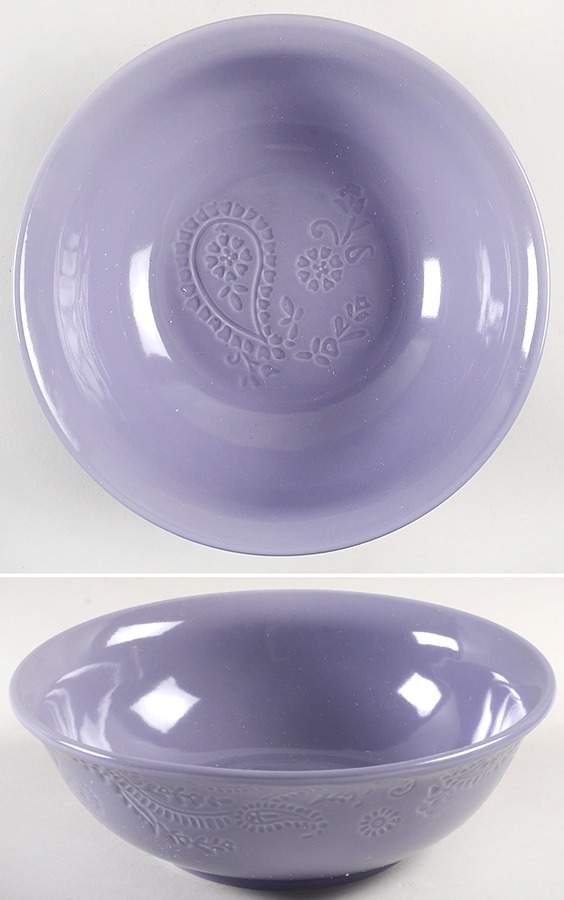 Paisley Vine Lavender 9" Round Vegetable Bowl by BonJour-1