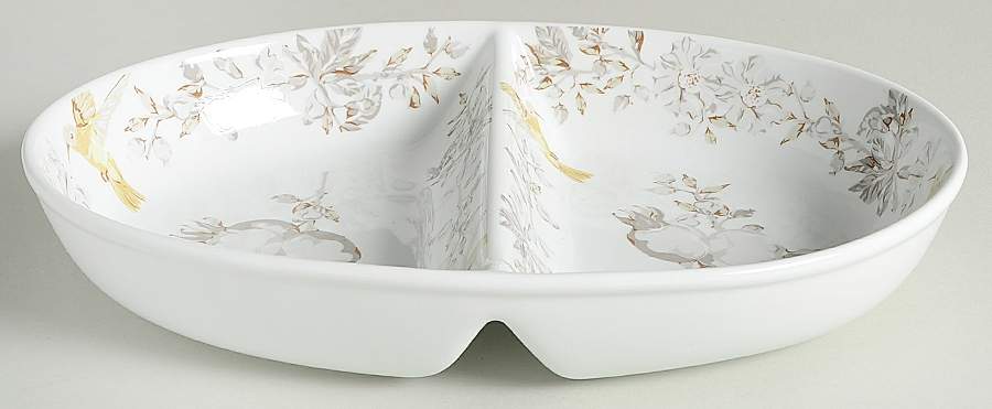 Fruitful Nectar 11" Oval Divided Vegetable Bowl by BonJour-1