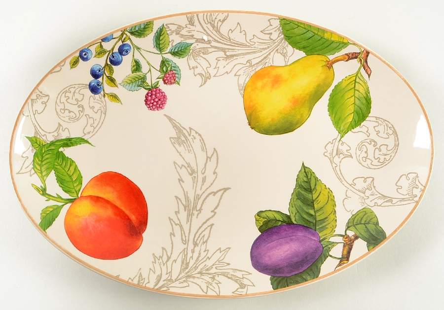 Orchard Harvest 13" Oval Serving Platter by BonJour-1