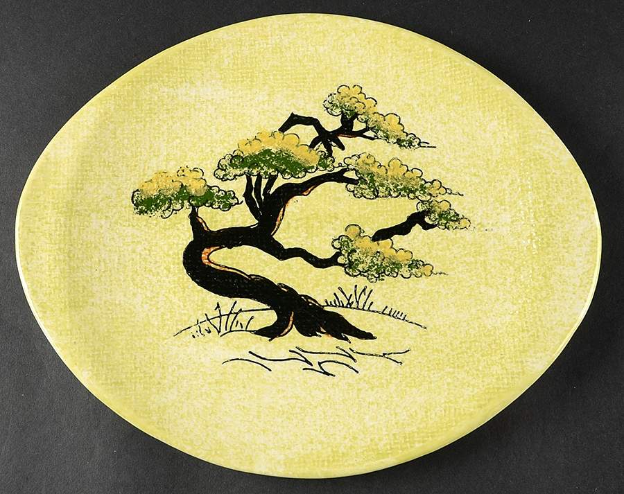 Ming Tree Green 11" Oval Serving Platter by Blue Ridge Southern Pottery-1