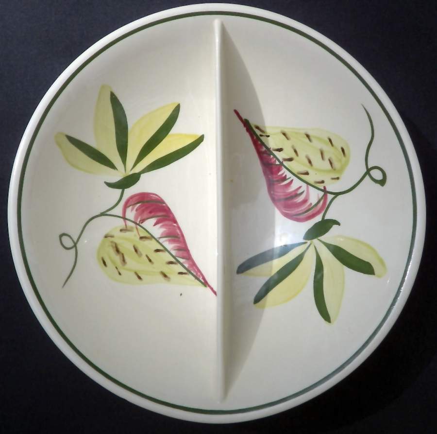 BRP181 Round Divided Vegetable Bowl by Blue Ridge Southern Pottery-1