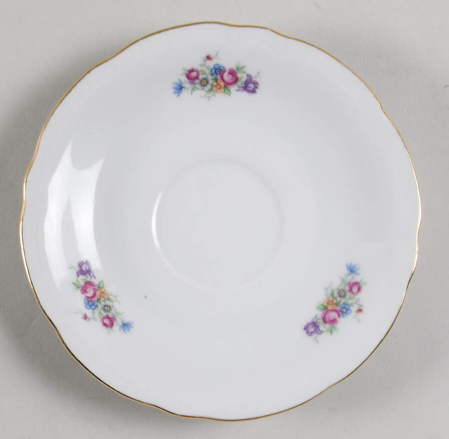 Bouquet (Small Floral, Ribbed Edge) Saucer by Bohemia Ceramic Works-1