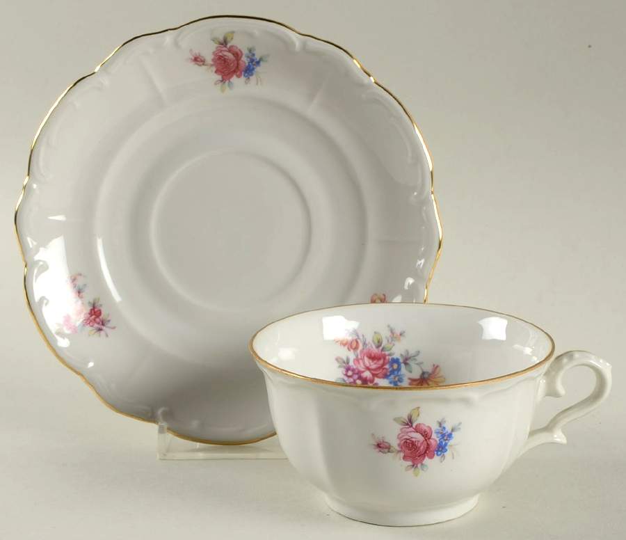 BTH274 Footed Cup & Saucer Set by Bareuther & Co-1