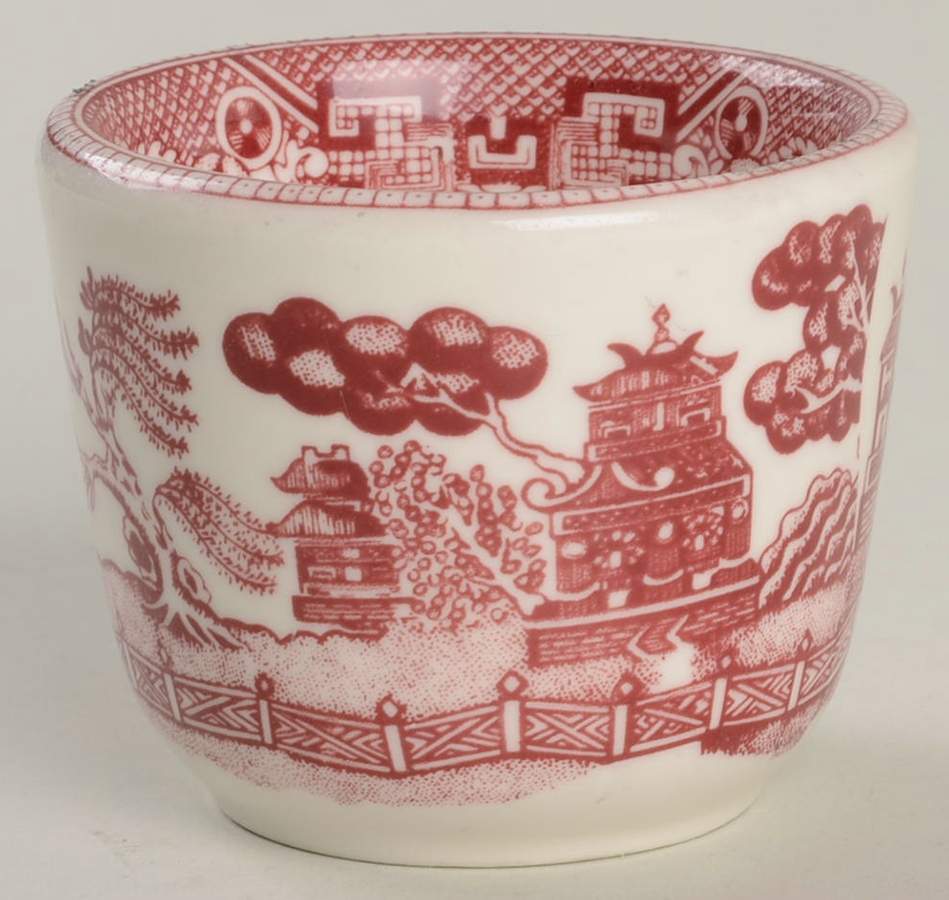 Willow Red Custard Cup by Buffalo Pottery-1