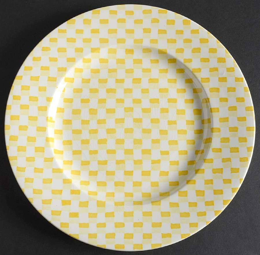Chequers Yellow Dinner Plate by Burgess & Leigh-1