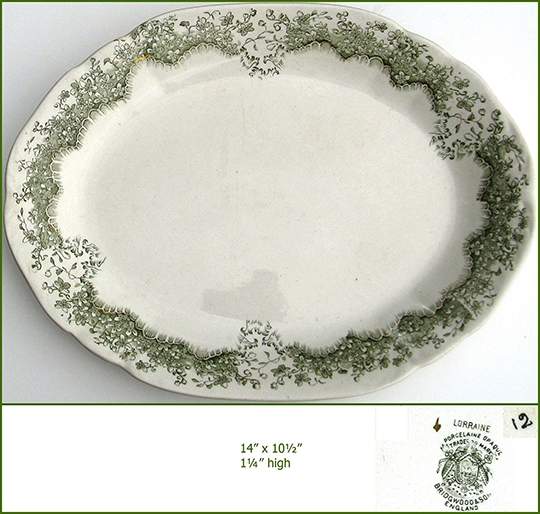 Lorraine 14" Oval Serving Platter by Bridgwood & Son-1