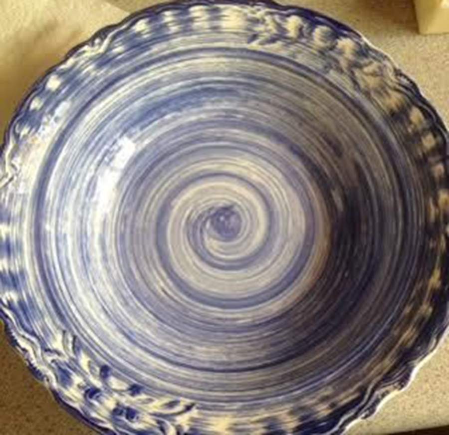 Blue Ice 9" Round Vegetable Bowl by Blue Ridge Southern Pottery-1